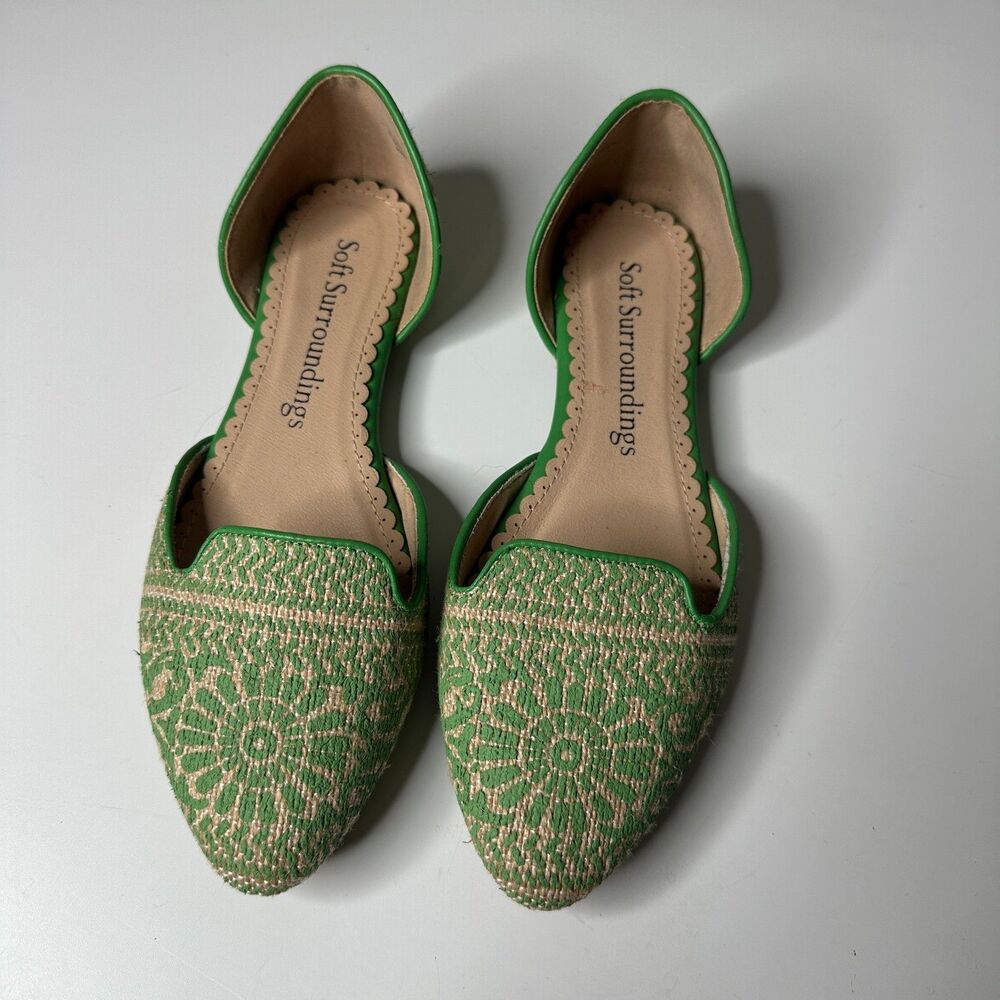 SOFT SURROUNDINGS AMELIA GREEN FLATS SIZE 6.5